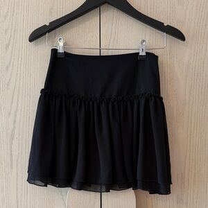 Banana Republic Ruffle Black Mini Skirt